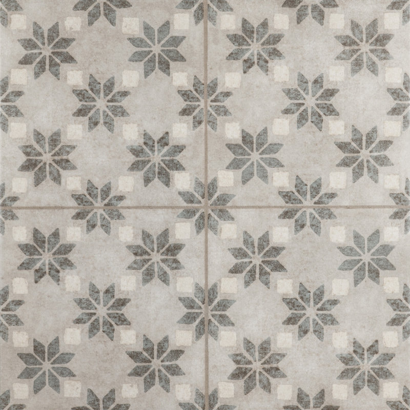 Interceramic Cementine 16" x 16" Ceramic Field Tile in Antique Stelle